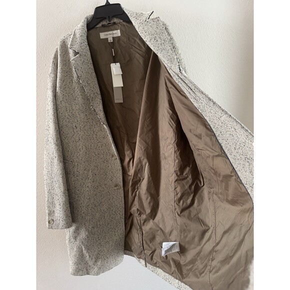 CALVIN KLEIN JEANS Men's Crombie Oversized Coat Size large cedar bark NWT 248$ - Picture 10 of 16